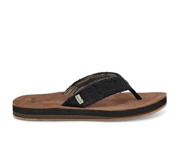 Sanuk Fraid Not Soft Top Eco Friendly Flip Flop Herr Svarta | Sverige 378NWY